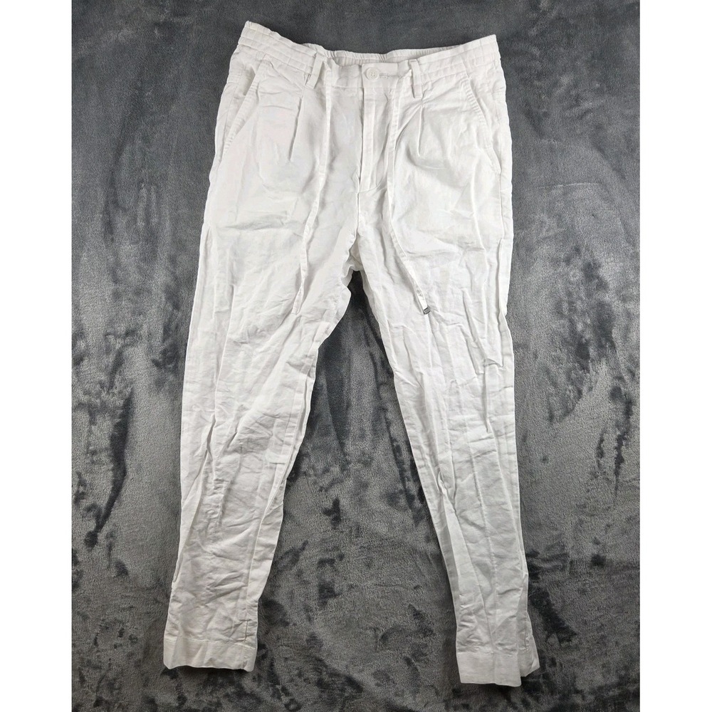 Baird McNutt Murano Lucas Fit Linen Blend White Pants Men's 30x30(30x27)